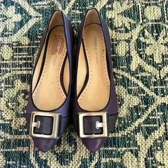 Adrienne Vittadini Blue buckle detail flat shoe Bernadine size 6 - Picture 2 of 14